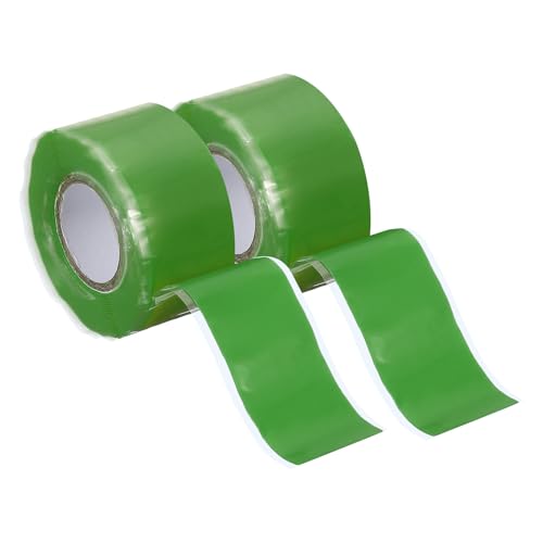 uxcell 2 Pcs Self Fusing Silicone Tape, 1" x 10ft Waterproof Water Leak Sealing Tape for Plumbing Pipe Hose Repair Handles, Green - color: Green, size: 1" x 10ft
