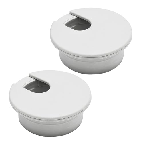 Desk Grommet 2" (50 mm), Desk Cord Hole Cover, Cable Grommet ABS Plastic, Desk Hole Grommet for Office and Home Table Cable, Detachable Cable Cord Organizer (Light Grey 2 Pcs) - size: 2" (50 mm), style: 2 pcs Light Grey