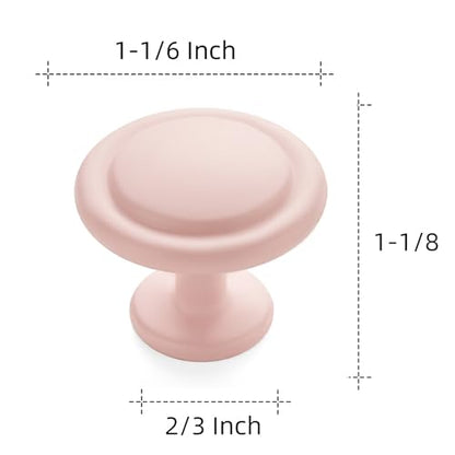 Ravinte 3 Pack 1-1/4 inch Kitchen Cabinet Knobs Pink Frosted Dresser Zinc Pulls Door Drawer Handles for Dresser Drawers - color: Pink