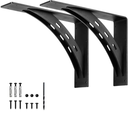 Heavy Duty Shelf Brackets (Set of 2) - 16" x 12" Max Load 1100 Lbs - Premium Alloy Metal Mantel Brackets - size: 16 inch x 12 inch