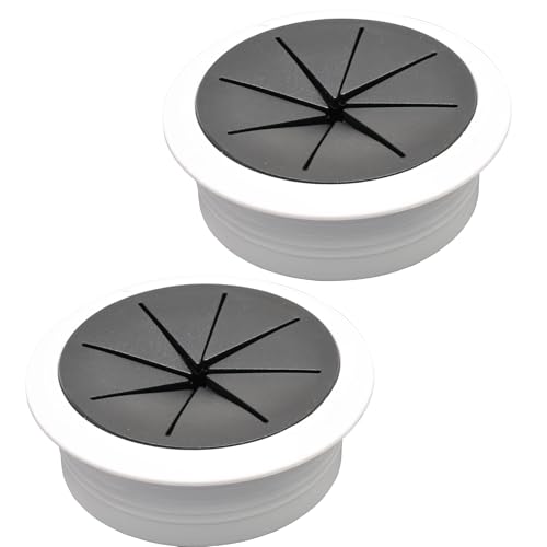 Desk Grommet 2-1/16" (53 mm), Desk Hole Cover for Cables White and Black, Cable Grommet ABS Plastic, Desk Hole Grommet for Office and Home Table Cable, Flexible Cable Cord Organizer-2 Pcs - size: 2-1/16"(53 mm)-2Pcs, style: Black and White