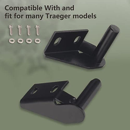 Lid Hinge Kit 1 x Left Side & 1 x Right Side Hinge Compatible with Many Traeg-er Grills Models Hinges, for Traeger Lid Hinge Kit Included Installation Hardware (KIT0001)