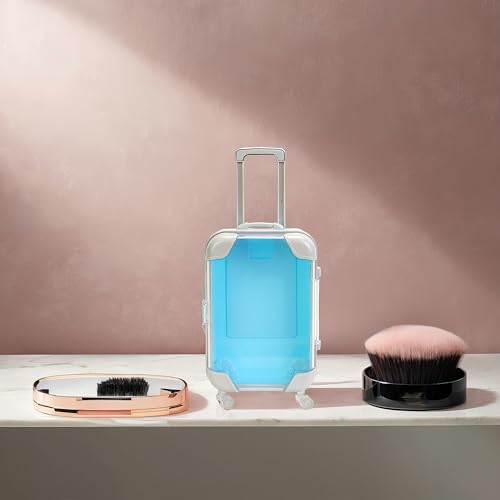 False Eyelash Storage Box, Portable Travel Organizer Mini Luggage False Eyelash Tray Makeup Tool (BLUE) - color: BLUE