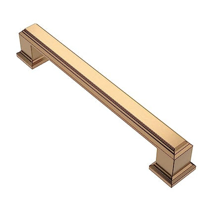 Alzassbg 10 Pack Champagne Bronze Cabinet Pulls, 5 Inch(128mm) Hole Center Cabinet Handles Kitchen Pulls for Cabinets and Drawer AL3071TGP - color: Champagne Bronze, size: 5" Hole Center