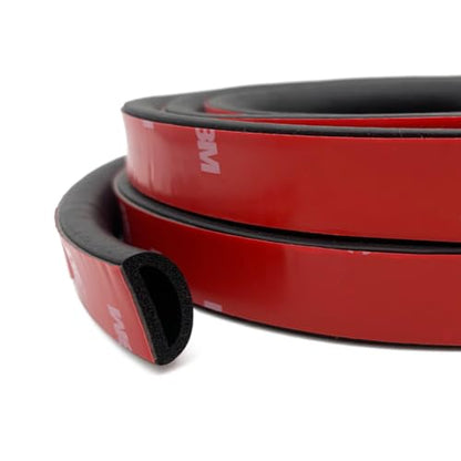 Foam Rubber Seal Strip, Self-Adhesive D Shape EPDM Rubber Weather Stripping for RV, Boat, Auto, Truck, Marine, Garage Doors/Window and More, W:1"; H:0.5",13Ft