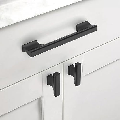Asidrama 10 Pack 5 Inch(128mm) Matte Black Kitchen Cabinet Handles, Cabinet Pulls Kitchen Cabinet Hardware Cupboard Handles Drawer Pulls - color: Matte Black, size: 5" Hole Center(128mm), style: 10 Pack