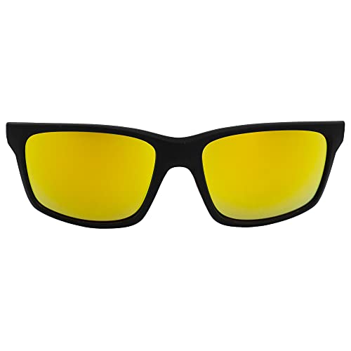 Alpha Omega AO4 Wraparound Sports Motorcycle Sunglasses Riding Glasses for Men or Women Black Frame w/Orange Mirror Lens