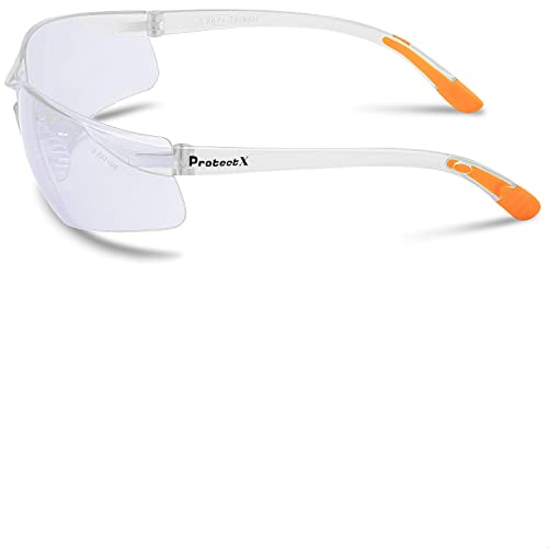 ProtectX Safety Glasses for Men & Women, Safety Sunglasses with Anti-Fog Scratch Resistant Lenses, Non-Slip Grips, ANSI Z87.1 - color: Olympus Blue Light 2 Pk