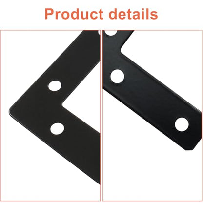 Bivethoi 20 Pcs L Shape Flat Mending Plates, 60 x 60mm (2.36" x 2.36") Stainless Steel Corner Braces with Screws, Flat Angle Brackets for Wood Furniture Repair, Cabinet, Shelf & DIY Projects, Black - size: 60x60mm/2.36"x2.36", style: L shape