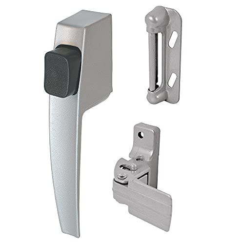 Prime-Line K 5006 Screen/ Storm Door Push Button Latch Set w/ Night Lock – Replace Old or Damaged Screen or Storm Door Handle – Aluminum Finish, Fits Doors 5/8 – 1-1/4” Thick (Single Pack) - color: Aluminum, size: 5/8 in. (Standard)