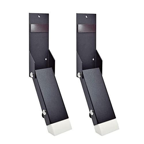 Self Adhesive Door Stoppers for Bottom of Door, No Drilling Door Stop Hold Door Open, Doorstop Holder with Rubber Tip, One Touch Kickdown Door Stop, Doorstopper Door Wedge, 2 Pack - style: Black-2 Pack
