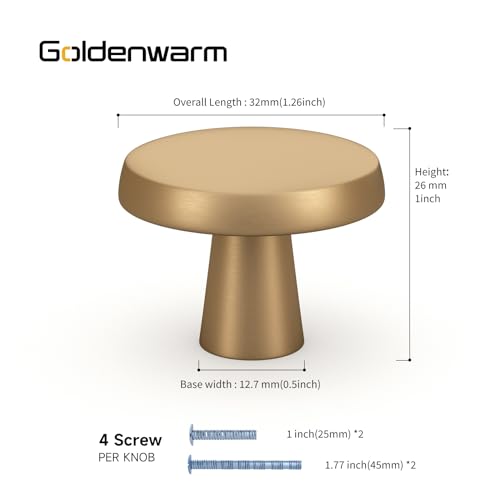 Goldenwarm 30 Pack Champagne Bronze Cabinet Knobs for Cabinets and Drawers Knobs for Dresser Drawers Cabinet Pulls Round Kitchen Cabinet Knobs - color: Champagne Bronze