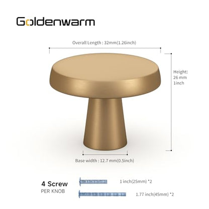 Goldenwarm 30 Pack Champagne Bronze Cabinet Knobs for Cabinets and Drawers Knobs for Dresser Drawers Cabinet Pulls Round Kitchen Cabinet Knobs - color: Champagne Bronze