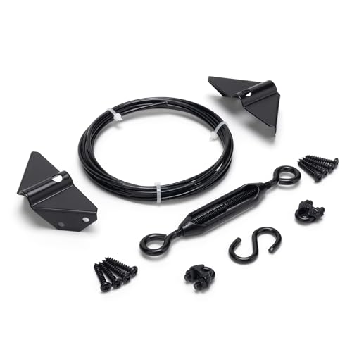 Anti-Sag Gate Kits for Wooden Fence, Black Gate Support Cable Kit Hardware, Gate Sag Frame Kit Hardware for Wooden Fence, Wood Gate Door Repair Kit for Outdoor, 1 Pack - color: Black