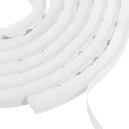 PATIKIL Pile Weather Stripping, Self Adhesive Weatherstripping Brush Fuzzy Door Weather Seal Strip Insulation for Window Door Frame, White (82ft Lx3/8 Wx3/8 H) - color: White, size: 82ft x 3/8" x 3/8"