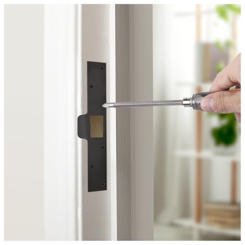 Nuk3y SP125 Security Door Latch Strike 1-1/4 inch x 7-7/8 inch (Matte Black) - color: Matte Black