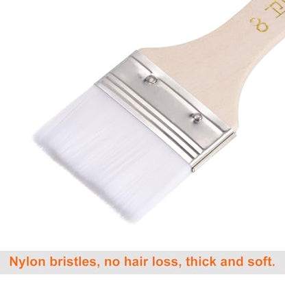 HARFINGTON 20pcs Paint Brushes 2" Paint Brush Nylon Flat Wall Paint Brush Soft Bristle with Wood Handle for Painting DIY Latex Paints Furniture Cabinets Fences, White - color: White, size: 2 inch