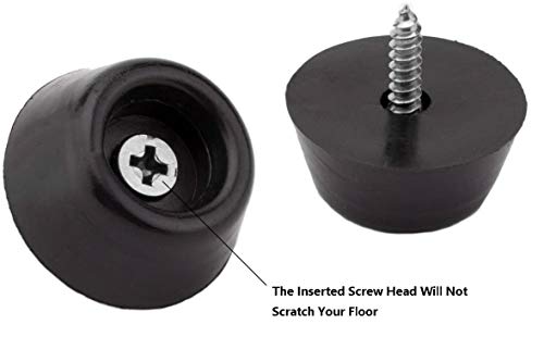 20 PCS Black Round Furniture Pads,Non Slip Non Skid Furniture Feet for Table,Desk,Chair,Sofa Leg,Noise Canceling Heavy Duty Furniture Sliders,Furniture Cups to Protect Hardwood Floors (28x12mm) - size: 28x12mm