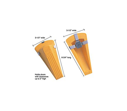 Master Caster Giant Foot Magnetic Doorstop, No-Slip Rubber Wedge, 3.5w X 6.75d X 2h, Yellow