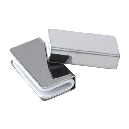 4 Pack Glass Clip Silver Strikes Plate Magnetic Rectangular Touch Clamps Glass Cabinet Latch Replacement Parts for Cabinet, Glass Door, Wardrobe - color: Silver