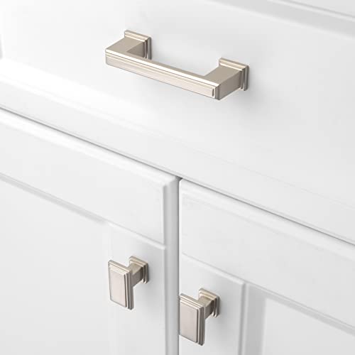 KOOFIZO Brushed Nickel Cabinet Pulls Nickel Cabinet Handles, 10 Pack 3 Inch Brushed Nickel Hardware for Kitchen Cabinets Drawer Dresser P02 Cupboard Bedroom Bathroom - color: Brushed Nickel, size: 3" CC - 10Pcs
