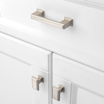 KOOFIZO Brushed Nickel Cabinet Pulls Nickel Cabinet Handles, 10 Pack 3 Inch Brushed Nickel Hardware for Kitchen Cabinets Drawer Dresser P02 Cupboard Bedroom Bathroom - color: Brushed Nickel, size: 3" CC - 10Pcs