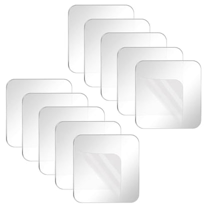 10PCS Heavy Duty Double Sided Adhesive Mounting Square Tape, Waterproof Strong Clear No Residue Removable Tape for Hanging, Wall Mounting, Home Decor & Shower - size: 10Pcs