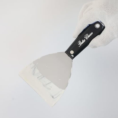 Bates 4-Inch Carbon Steel Putty Knife - Flexible Metal Scraper for Drywall, Spackle, and Paint - Wall Scraper Tool - color: Black, size: 4 Inch