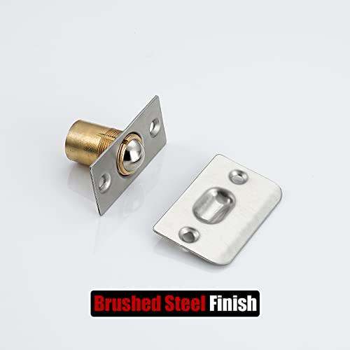 JQK Closet Door Ball Catch Hardware, Stainless Steel Catch Adjustable with Strike Plate, Brushed Satin Finish 4 Pack, HBC100-P4 - color: Brushed, size: 4 Pack