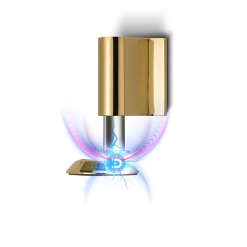 Magnetic Door Stopper, Magnet Floor Door Stop Retractable, Door Magnetic Catch, Door Holder to Keep Door Open, No Drilling Mount with Adhesive, Polished Gold 1 Pack PG-1 - color: Polished Gold