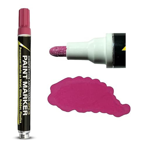Enamel Paint Markers MPD-15 | PINK - 1 Pack | Permanent Marks on Metal, Glass, Rubber, Plastic & more, Waterproof UV Resistant - color: Pink