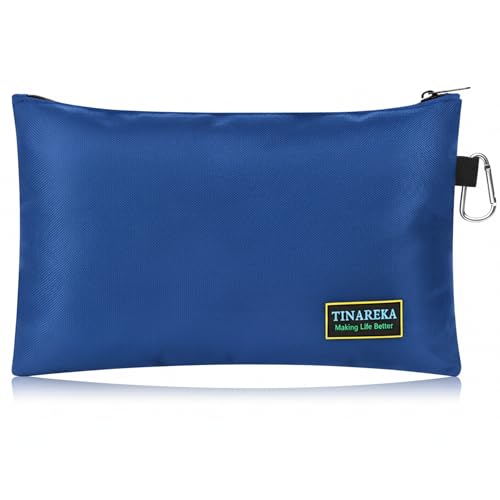 Small Tool Pouch Bag with Zipper - Canvas Tool Organizer for Men, 8-Pocket Waterproof Storage Case, Heavy-Duty Zippered Pouch for Electricians, DIY & Home Repair Tools (7.9 x 11.8 Inch) - color: Blue