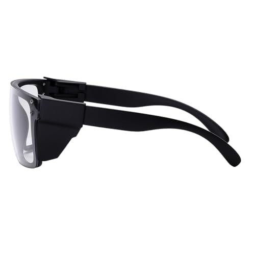 ANSI Z87 Safety Glasses, Photochromic UV400 Blue Light Blocking, Impact Resistant Work Glasses for Construction - color: Full Matte Black