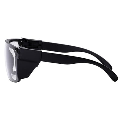 ANSI Z87 Safety Glasses, Photochromic UV400 Blue Light Blocking, Impact Resistant Work Glasses for Construction - color: Full Matte Black