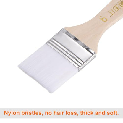 HARFINGTON 20pcs Paint Brushes 1.5" Paint Brush Nylon Flat Wall Paint Brush Soft Bristle with Wood Handle for Painting DIY Latex Paints Furniture Cabinets Fences, White - color: White, size: 1.5 inch