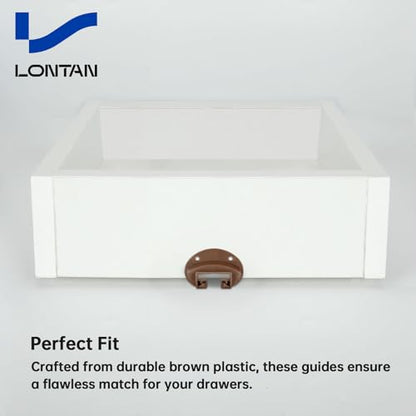 LONTAN 10 Pack Drawer Track Guide and Glides with Wheel and Metal Backing Drawer Stop for Commercial kenlin Rite-Trak II 168 Replacement Repair Part for Dresser Center Mount Drawer Slides - size: 10 Pack, style: With Metal Brackets