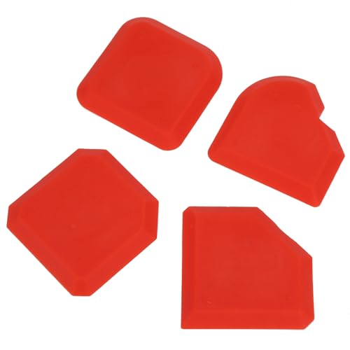4 PCS Caulking Tool Kit, Silicone Tool, Caulk Smoothing Tool, for Kitchen Bathroom Floor Window Sealant Sealing Sink Joint, Red