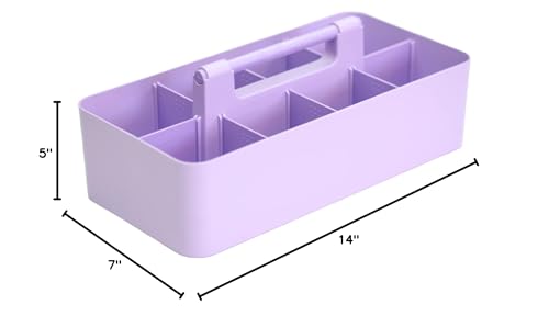 8 Compartments DIY Dividers,Large caddy, Multi Purpose, Simple, Portable, Stackable, Modern Solution for School, office, Desktop -MADE IN USA (Lavender) - color: Lavender