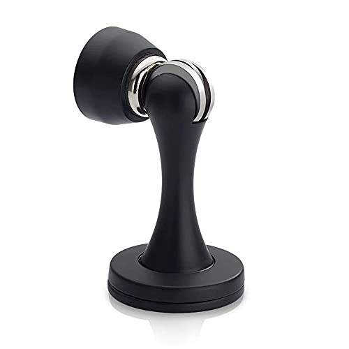 KOLAKO Door Stoppers, 14 Pack Magnetic Doorstops Black Wall Floor Mount Heavy Brushed Stainless Soft Catch Modern Door Holders, Magnet Door Stops with Screws - color: Black, size: 14 Pack