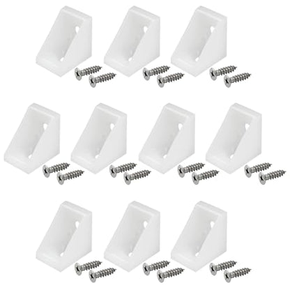 30 Pcs Plastic Corner Braces Nylon Shelf Closet Furniture Angle Bracket for Home Drawers Windows Cabinet, 0.79" x 0.79" x 0.59" (LxWxH)
