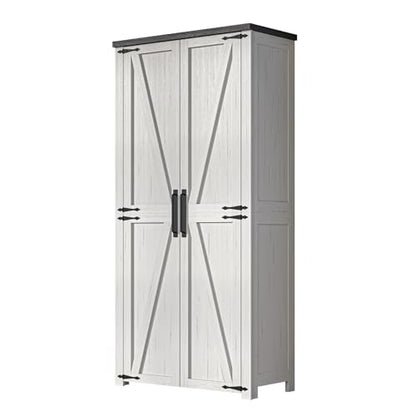 NEWOWNDS Craft Storage Cabinet with LED Lights – 72" Adjustable Shelves Sewing Organizer, Multi-Purpose Sewing Cabinet for Craft Room/Home Office Storage