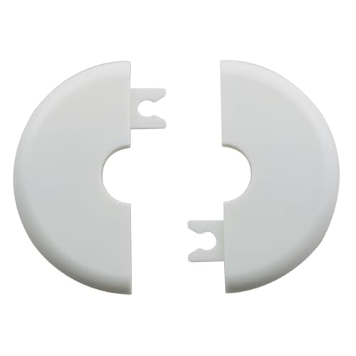 3PCS 17mm Self Adhesive Split Wall Flange Plastic ABS Round Hole Pipe TV Cable Pipe Decorative Cover Plate Kitchen Bathroom Concealment Ring White