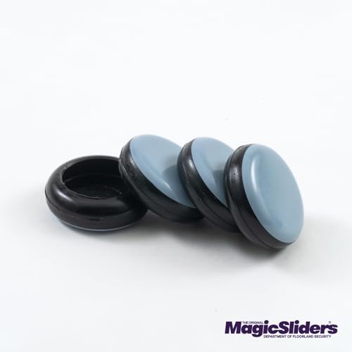 Magic Slider 1/4" Round Self-Adhesive Furniture Sliders – Protect Floors from Scratches – Works on Wood, Tile, Carpet & Vinyl – Pack of 1|4-Pieces