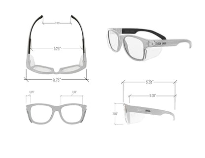 MAGID Y50 Safety Glasses for Construction | White Frame — 2 Pairs, Clear Lens | Side Shields, ANSI Z87.1+, Anti-Fog, Scratch-Resistant, 99.9% UV Protection, Polycarbonate Lens - color: Clear Lens | White Frame, size: 2 Pairs