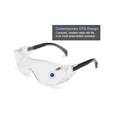 Gateway Safety 6983 Cover2 Safety Glasses Protective Eye Wear - Over-The-Glass (OTG), Gray Lens, Black Temple - color: Smoke, size: 1 Pair