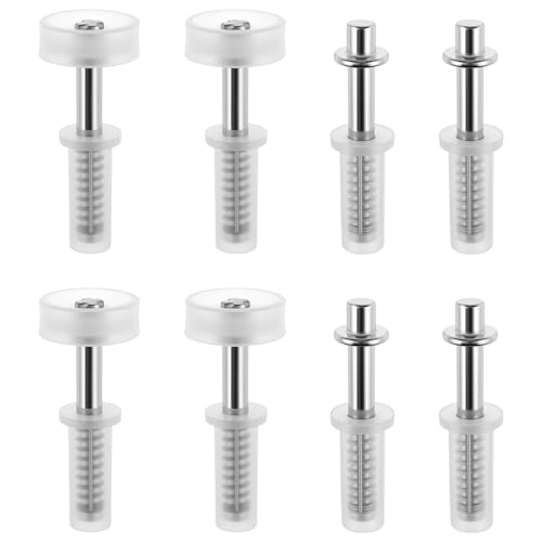8 Pcs 3/8" Bi-Fold Door Top Roller Hardware Set, Bifold Closet Spring Loaded Top Pivots and Guide Wheels Repair Kit for Closet, Folding, Shower, Pocket & Accordion Doors