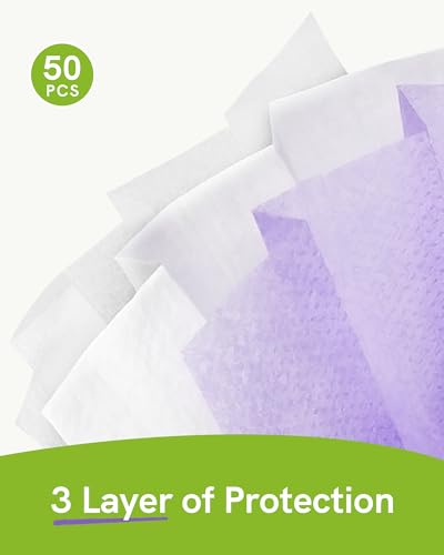 FriCARE Disposable Face Masks, 3-Ply ASTM Level 3 Medical Grade, FSA/HSA Eligible, Breathable & Comfortable for Allergy/Sun Protection, 50 Pack Lavender Mousse - color: Lavender Mousse