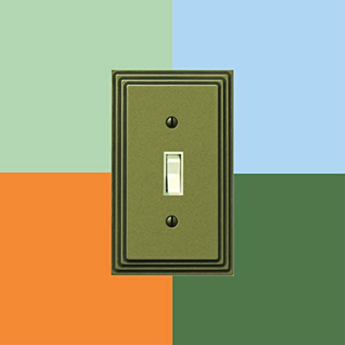 AMERELLE 84R4RB Steps Quadruple Rocker Cast Metal Wallplate in Rustic Brass - color: Rustic Brass, size: 4 Rocker