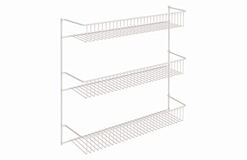ClosetMaid 3-Tier Hanging Wall Mounted Metal Rack for Spices, Shelf Storage, Pantry Organization, Laundry, Kitchen, Bathroom, White, 8022 - size: 18-inch Wide, style: 3-Tier