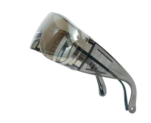 Calabria Fit Over Safety Glasses | Polarized Sunglasses Over Glasses | Wrap Around Anti-Fog | Scratch Resistant | Unisex - color: Silver